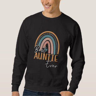 Womens Best Auntie Ever Boho Rainbow Family Matchi Sweatshirt