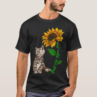 Womens Best Cat Mum Ever Sunflower Mother's Day Fo T-Shirt