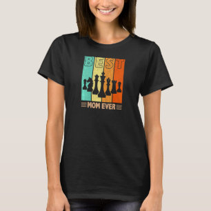 Womens Best Chess Mum Ever Retro Graphic Mama Moth T-Shirt