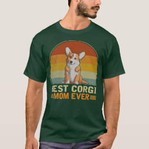 Womens Best Corgi Dog Mum Ever Retro Vintage Corgi T-Shirt