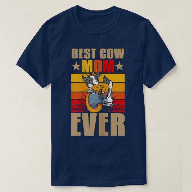 Womens Best Cow Mum Ever Cattle Farmer Bull Cattle T-Shirt (Design Front)