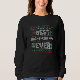 Womens Best Dachshund Mom Ever Christmas Pajamas M Sweatshirt