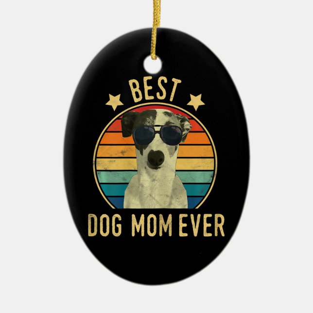 Womens Best Dog Mum Ever Italian Greyhound Mors Ceramic Ornament (Front)