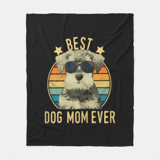Womens Best Dog Mum Ever Miniature Schnauzer Fleece Blanket