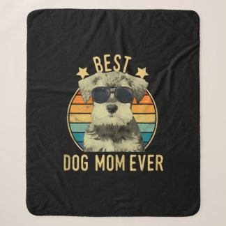 Womens Best Dog Mum Ever Miniature Schnauzer Sherpa Blanket