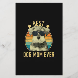 Womens Best Dog Mum Ever Miniature Schnauzer Stationery
