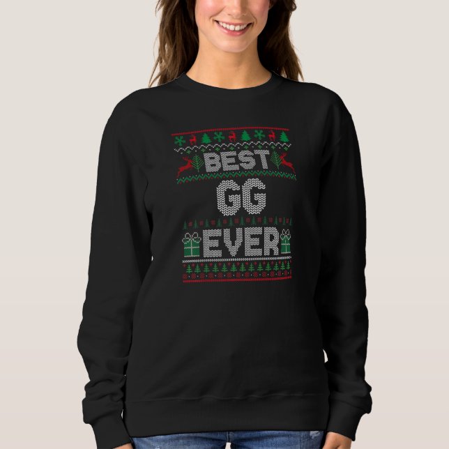 Womens Best GG Ever Christmas Pajamas Matching Ugl Sweatshirt (Front)
