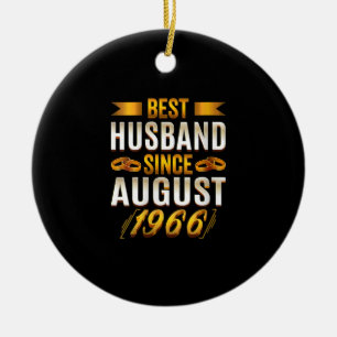 Womens Best Husband Since August 1966 - Funny 54th Ceramic Ornament