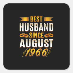 Womens Best Husband Since August 1966 - Funny 54th Square Sticker