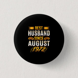 Womens Best Husband Since August 1972 - Funny 48th 3 Cm Round Badge