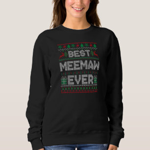 Womens Best Meemaw Ever Christmas Pajamas Matching Sweatshirt