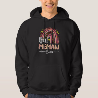Womens Best Memaw Ever Rainbow Leopard Plaid Mothe Hoodie