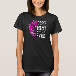 Womens Best Mimi Ever Mother's Day Sunflower Leop T-Shirt