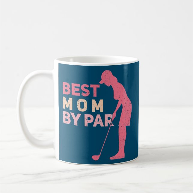 Womens Best Mom By Par Golfer Golfing Golf  Coffee Mug (Left)