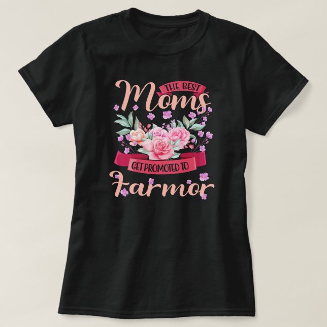 Womens Best Moms Promoted Farmor Grandma Mothers T-Shirt (Design Front)