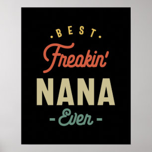 Womens Best Nana Ever Grandma Gift Poster
