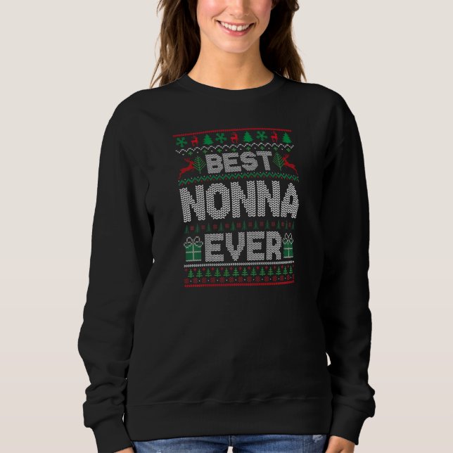 Womens Best Nonna Ever Christmas Pajamas Matching  Sweatshirt (Front)