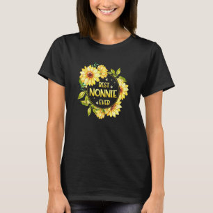 Womens Best Nonnie Ever Sunflower Nonnie Mothers T-Shirt