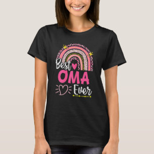 Womens Best Oma Ever Leopard Rainbow New Grandma M T-Shirt