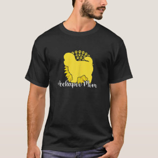 Womens Best Peekapoo Mum Sunflower Dog Paws Mother T-Shirt