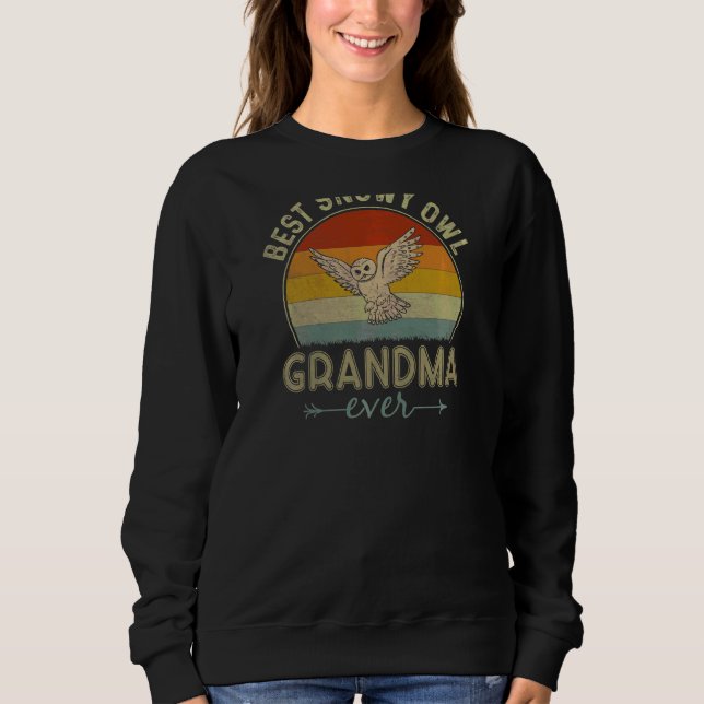 Womens Best Snowy Owl Grandma Ever Retro  Mother's Sweatshirt (Front)
