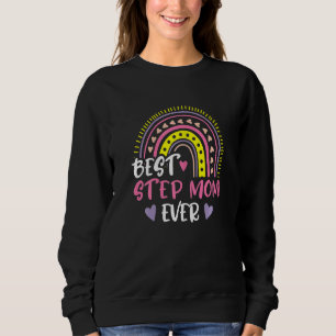 Womens Best Step Mum Ever Cute Rainbow Mother's Da Sweatshirt