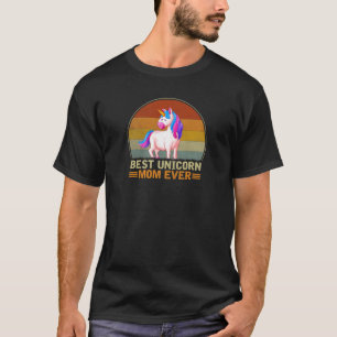 Womens Best Unicorn Mum Ever Retro Vintage Unicorn T-Shirt