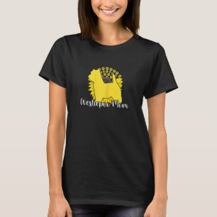 Womens Best Westiepoo Mum Sunflower Dog Paws Mothe T-Shirt
