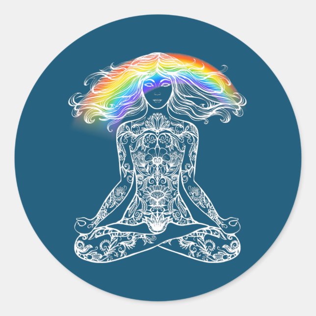 Womens Best Yoga Mum  Classic Round Sticker (Front)