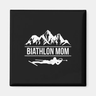 Womens Biathlon Mum Biathlete Skiing Shooting  Magnet