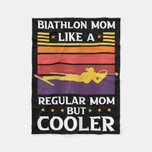 Womens Biathlon Mum Like A Regular Mum But Cooler Fleece Blanket