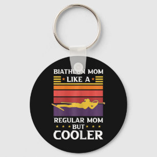 Womens Biathlon Mum Like A Regular Mum But Cooler Key Ring