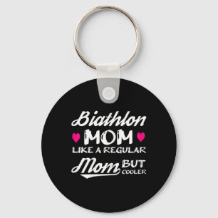 Womens Biathlon Mum Like A Regular Mum But Cooler Key Ring