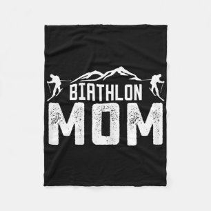 Womens Biathlon Mum Mother Biathlet Cross-country Fleece Blanket