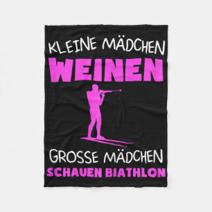 Womens Biathlon Skiing Biathlet Winter Sports Gift Fleece Blanket