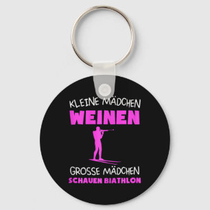 Womens Biathlon Skiing Biathlet Winter Sports Gift Key Ring