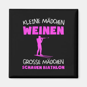 Womens Biathlon Skiing Biathlet Winter Sports Gift Magnet