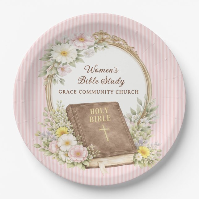 Women's Bible Study | Spring Flowers Paper Plate (Front)