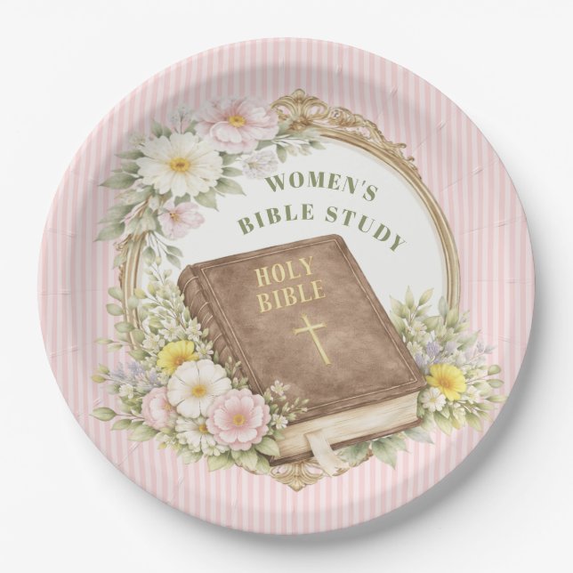 Women's Bible Study | Spring Flowers Paper Plate (Front)