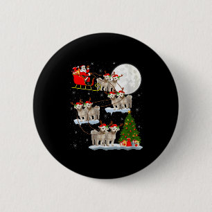 Womens Bichon Frise Dog Santa Sleigh Flying Funny 6 Cm Round Badge