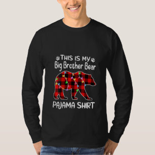Womens Big Brother Bear Pajama Lights Christmas T-Shirt