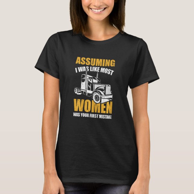 Womens Big Semi Truck   Trucking Trucker T-Shirt (Front)
