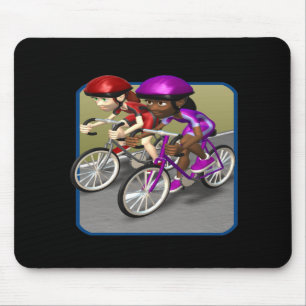 Womens Bike Race Mouse Pad