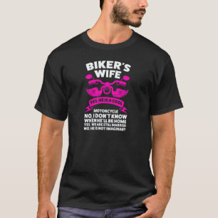 Womens Biker's Wife Yes He Is A Cool Motorcycle Mo T-Shirt