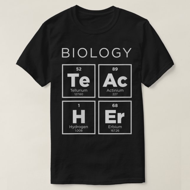 Womens Biology Teacher Periodic Table of Elements  T-Shirt (Design Front)
