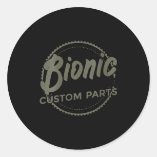 Womens Bionic Knee Club Parts Funny Knee Replaceme Classic Round Sticker