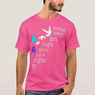 Womens Birds Semicolon Gift Suicide Prevention Awa T-Shirt