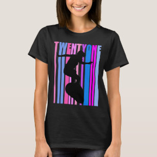 Womens Birthday 21st Surfing Surfer Surf Girl Ridi T-Shirt