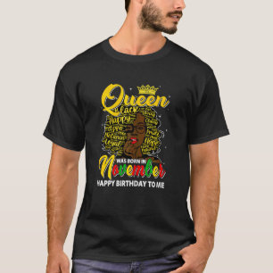 Womens Birthday Awesome Black Queen Born In Novemb T-Shirt