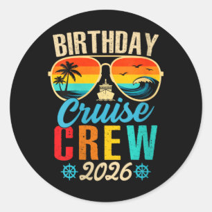Womens Birthday Cruise Crew 2026 Beach Family Classic Round Sticker